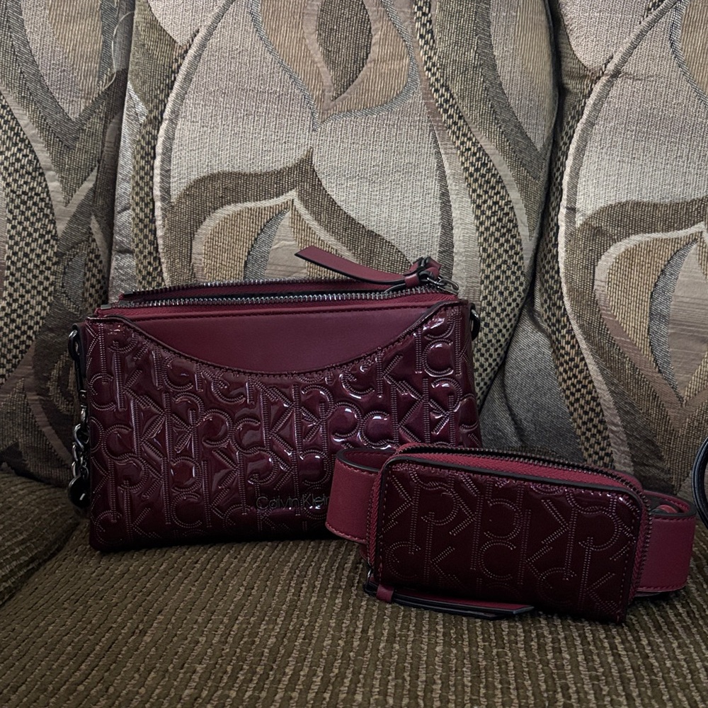 Calvin Klein Deep Red Crossbody Bag Set